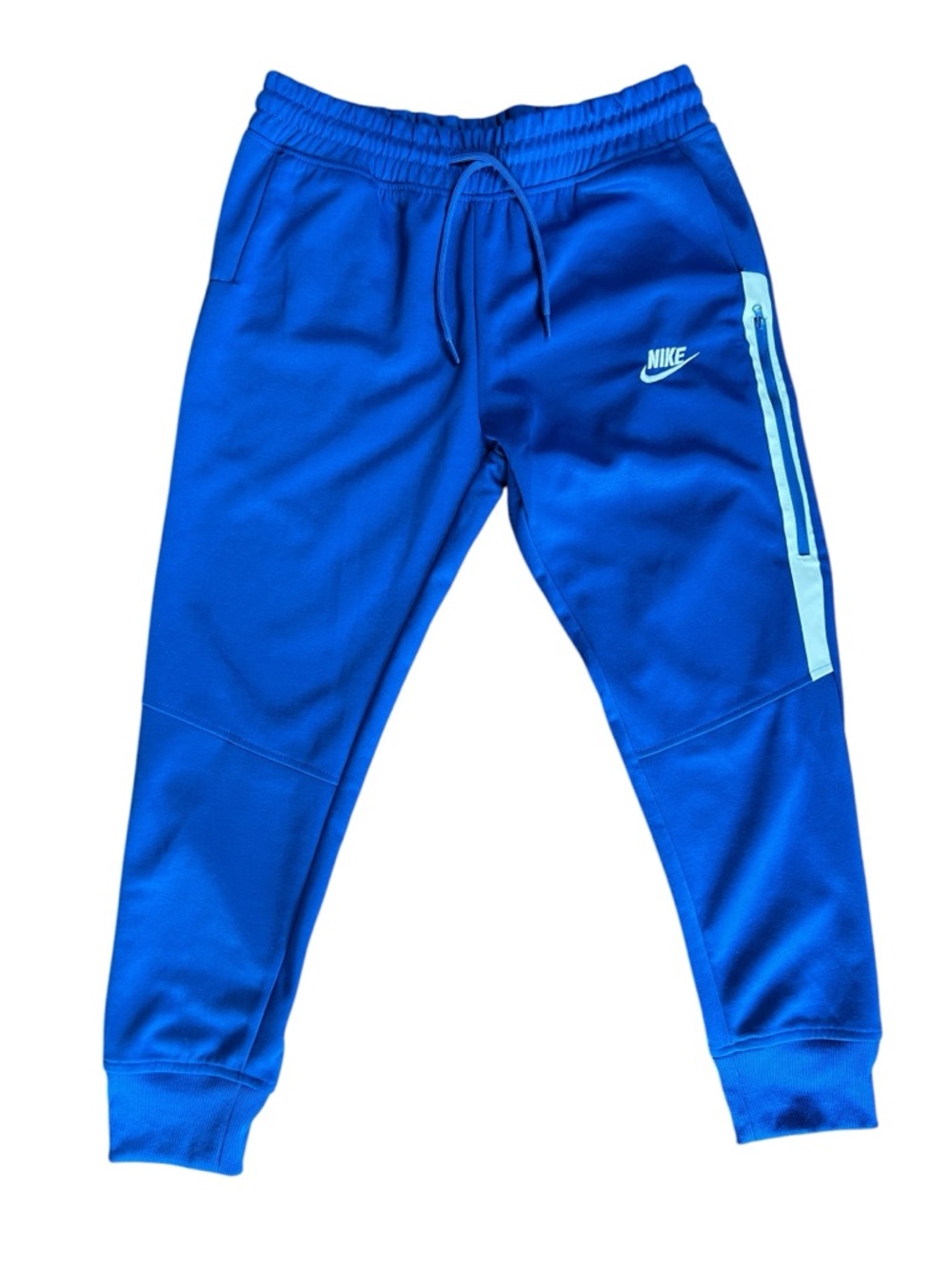 Nike Boys Joggers Blue Sweatpants Youth XL Athletic Tapered Zip Pocket Swoosh